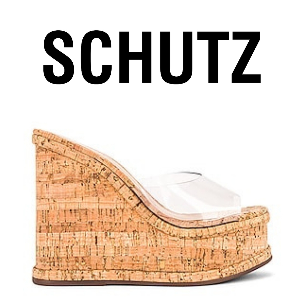 SCHUTZ Women's Dalle Vinyl Sandals, Transparent Tan Size 7 Medium US Rare - Picture 2 of 9